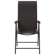 Сгъваеми градински столове, 8 бр, черно кафе, полиратан