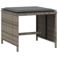 Външни табуретки с възглавници 4 бр сиви 40x40x35 см полиратан
