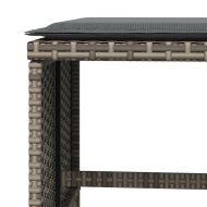 Външни табуретки с възглавници 4 бр сиви 40x40x35 см полиратан