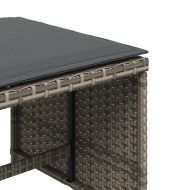 Външни табуретки с възглавници 4 бр сиви 40x40x35 см полиратан