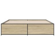 Рамка за легло, дъб сонома, 180x200 см, инженерно дърво и метал