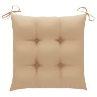 Градински столове с бежови възглавници 6 бр тиково дърво масив