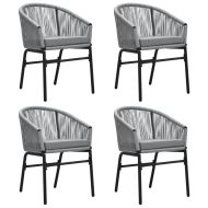 Градински трапезен комплект, 5 части, сив