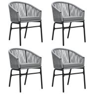 Градински трапезен комплект, 5 части, сив