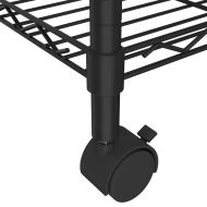 4-етажен стелаж за съхранение с колела 90x35x142 см черен 200кг