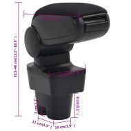 Подлакътник за кола черен 12x36x(33,5-48) см ABS