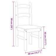 Трапезни столове 2 бр бели 40x46x99 см бор масив