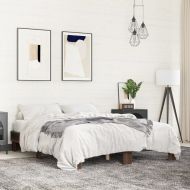 Рамка за легло, кафяв дъб, 150x200 см, инженерно дърво и метал