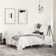 Рамка за легло, опушен дъб, 150x200 см, инженерно дърво и метал