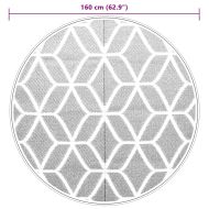 Килим за открито, ARAKIL сив, Ø160 см, PP