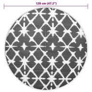 Килим за открито, ARAKIL синьо и бяло, Ø120 см, PP