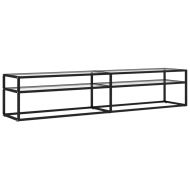 ТВ шкаф, прозрачен, 200x40x40,5 см, закалено стъкло