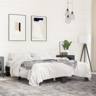 Рамка за легло, черна, 150x200 см, инженерно дърво и метал