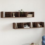 Стенни шкафове, 2 бр, кафяв дъб, 99x18x16,5 см, инженерно дърво