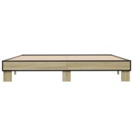 Рамка за легло, дъб сонома, 160x200 см, инженерно дърво и метал