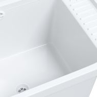 Мивка за умивалник, за стенен монтаж, бяла, 50x35x24 см, смола