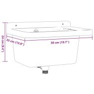 Мивка за умивалник, за стенен монтаж, бяла, 50x35x24 см, смола