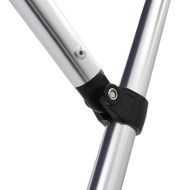 Тента за лодка, 4 дъги, сива, 243x196x137 см