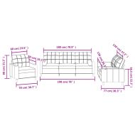 Комплект дивани 3 части с възглавници кремав текстил