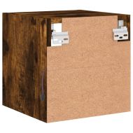 Стенни ТВ шкафове с LED лампи, 2 бр, опушен дъб, 30x28,5x30 см