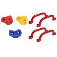 Седалки за люлки 2 бр с камъни за катерене син полиетилен