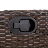 Градински трапезен комплект възглавници 7 части кафяв полиратан