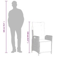 Градински трапезен комплект възглавници 7 части кафяв полиратан