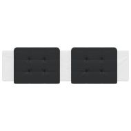 Мека табла за легло Zadar, черна и бяла, 180 см, изкуствена кожа