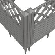 Градинска кашпа с колчета, светлосива, 123,5x43,5x43,5 см, PP