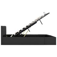 Легло с повдигащ механизъм, тъмносиво, текстил, 180х200 см