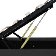 Легло с повдигащ механизъм, тъмносиво, текстил, 180х200 см