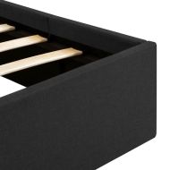 Легло с повдигащ механизъм, тъмносиво, текстил, 180х200 см