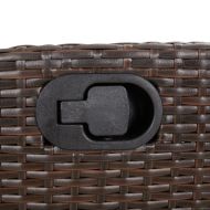 Накланящи градински столове с подложка 2 бр, кафяв, полиратан