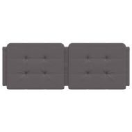 Мека табла за легло Zadar, сива, 140 см, изкуствена кожа