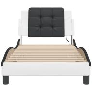 Рамка за легло с LED без матрак Zadar бяло и черно 90x200 см