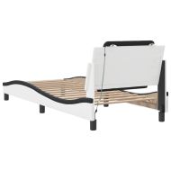 Рамка за легло с LED без матрак Zadar бяла и черно 90x190 см