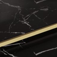 Кафе маса, златиста, неръждаема стомана и закалено стъкло