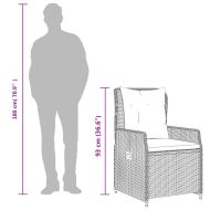 Градински трапезен комплект 7 части възглавници черен полиратан