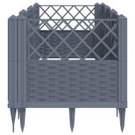 Градинска кашпа с колчета, синьо сив, 123,5x43,5x43,5 см, PP