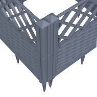 Градинска кашпа с колчета, синьо сив, 123,5x43,5x43,5 см, PP