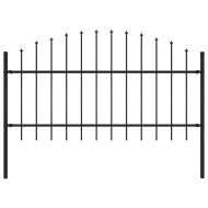 Градинска ограда Woerden с връх тип копие, стомана, 170x125 см, черна