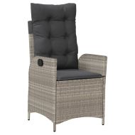 Накланящи градински столове с възглавници 2 бр, светлосиви