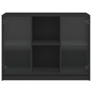 Сайдборд, черен, 102x37x75,5 см, инженерно дърво