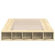 Рамка за легло, дъб сонома, 120x200 см, масивно дърво