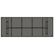 Градинска маса със стъклен плот черен 240x90x75 см полиратан
