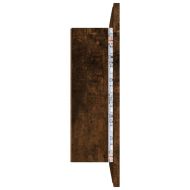 LED огледален шкаф, опушен дъб, 60x12x45 см, инженерно дърво