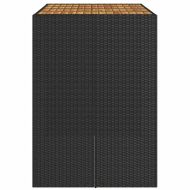 Градинска бар маса с плот акация черно 145x80x110 см полиратан