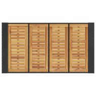 Градинска бар маса с плот акация черно 145x80x110 см полиратан