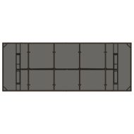 Градинска маса със стъклен плот кафява 240x90x75 см полиратан