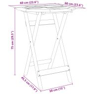 Сгъваема градинска маса Ø60x75 см масивна акация